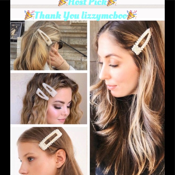 Accessories - 🚨Sale 5/$20🚨2 New Oversized Faux Pearl Hair Clip